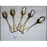 A set of five silver teaspoons - 3.4oz