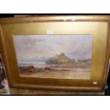 TOM COLLIER - a watercolour of "Criccieth Castle" -