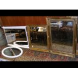 Four various decorative wall mirrors