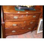 Antique bow front chest of drawers