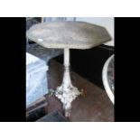 Decorative cast metal garden table