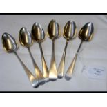 A set of six silver dessertspoons - 6oz