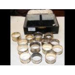 Selection of silver napkin rings