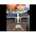 Decorative cast iron circular garden table with ma