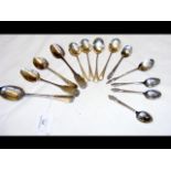 Various silver teaspoons