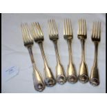 Six silver dining forks - 18.6oz