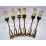 Six silver dining forks - 12.3oz