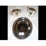 Three pieces of Cunard Line silver plated ware