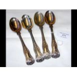 Four silver teaspoons - 4.8oz