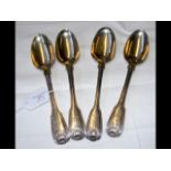 Four silver serving spoons - 13.4oz