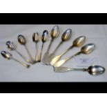 Collection of ten various silver teaspoons - 3.9oz