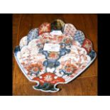 A 19th century Japanese fan shaped dish - Imari pa