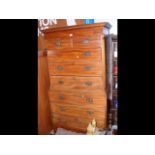 An antique mahogany chest on chest