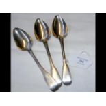 Three silver dessertspoons - 3.3oz