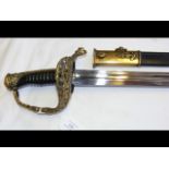 A French Naval Officer's sword with ornate guard a