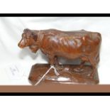 A 12cm carved wood Black Forest cow - circa 1890 -