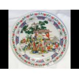 A large oriental Famille verte charger - 46cm diam