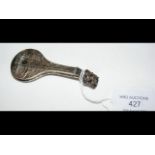 A miniature silver stringed instrument - Dutch and