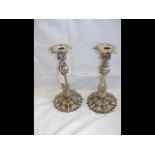 A pair of antique silver plated candlesticks - 31c