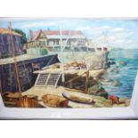 Oil on board of Seaview Yacht Club - signed and da
