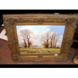 BENNETT - oil on canvas - country scene - in decor