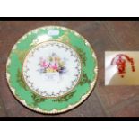 Hand painted Royal Crown Derby cabinet plate - 19.