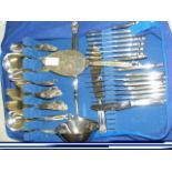 59 pieces of Georg Jensen silver cutlery and a lar
