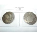 A William & Mary silver half crown coin - 1689 and