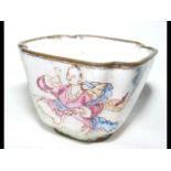 A small antique canton enamel square bowl Qianlong