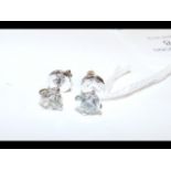A pair of 18ct gold diamond stud earrings -1.75ct