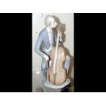 Large Lladro figure of cello player - 32cm high