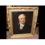 Antique portrait of gentleman in decorative gilt f