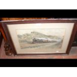 HARRISON - watercolour of steam train - dated 1903