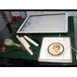 A miniature in ivory frame, etc.