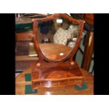 Victorian shield shape toilet mirror with drawers