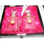 A pair of Richardson crystal square cut scent bott