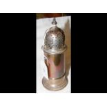 A silver sugar shaker - 16cm high