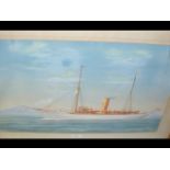 DE SIMONE - a gouache of the steam yacht "Marcarit