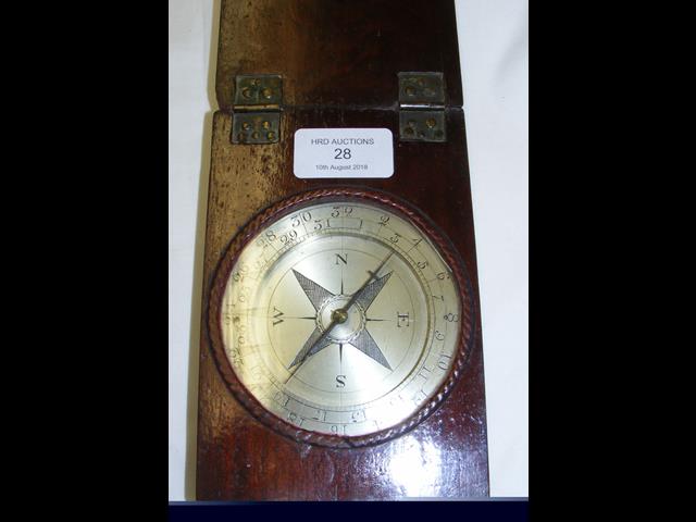 A 19th century mahogany cased travelling compass w