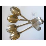 Four silver serving spoons - 9.6oz