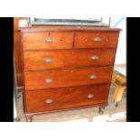 Antique chest of two short and three long drawers