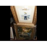 Two framed and glazed prints of boys in sailor sui