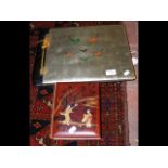 A Japanese lacquered photo album, together with on