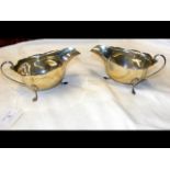 Pair of silver Asprey of London sauce boats