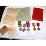 Second World War medals, together with Certificate