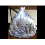 An unusual silver plated "Volcanic" vase by Sima -