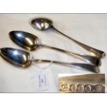 Three silver tablespoons - London 1801 - William F