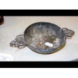 Antique pewter porringer - 20cm