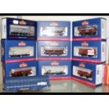 Nine boxed Bachmann rolling stock