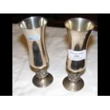 A pair of 15cm high silver goblets